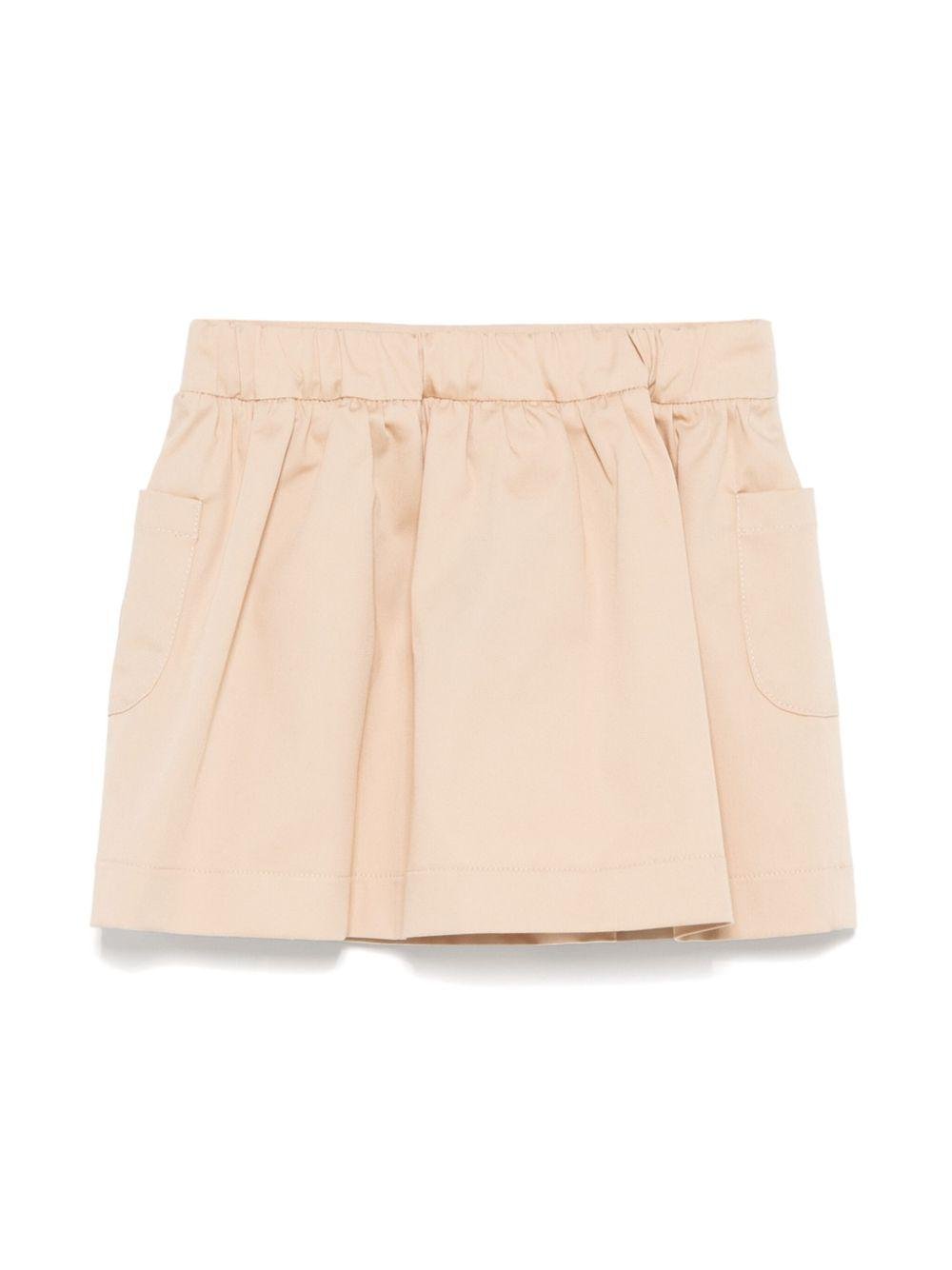 Gonna per neonata Fendi Kids beige con stampa monogramma FF in vita - Rubino Kids