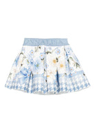 Gonna per neonata Monnalisa azzurra con motivo floreale - Rubino Kids