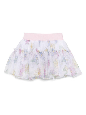 Monnalisa white floral skirt for newborns