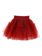 Gonna per neonata Monnalisa rossa con balze - Rubino Kids