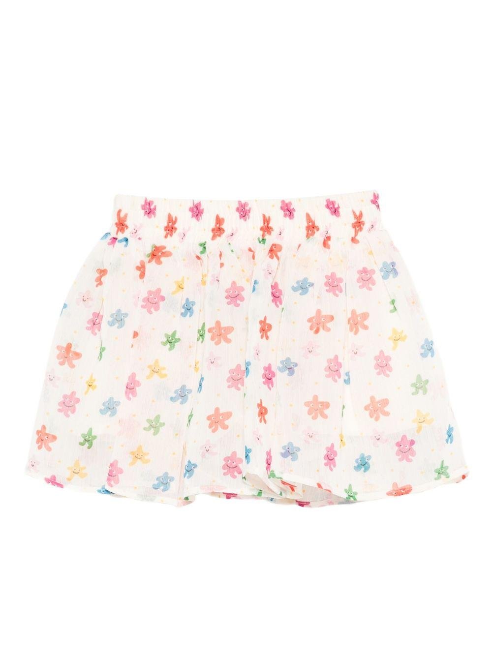 Gonna per neonata Stella McCartney Kids bianco a fiori con vita elasticizzata - Rubino Kids