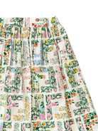 Gonna plissettata per bambina Fendi Kids bianco a fiori - Rubino Kids