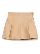 Gonna plissettata per bambina Moncler Enfant beige con chiusura laterale con zip - Rubino Kids