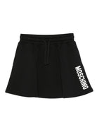 Gonna plissettata per bambina Moschino Kids nera con dettaglio logo - Rubino Kids
