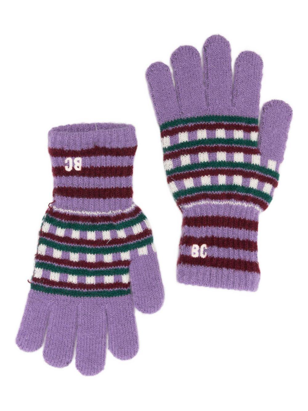 Guanti per bambina Bobo Choses multicolore con motivo a righe - Rubino Kids