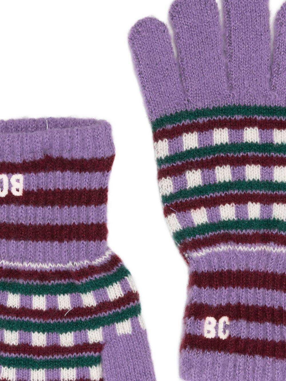 Guanti per bambina Bobo Choses multicolore con motivo a righe - Rubino Kids