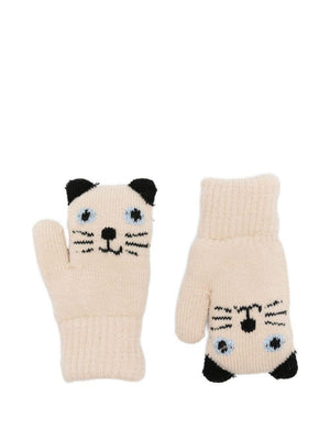 Beige Molo Children's Gloves with Cat Face