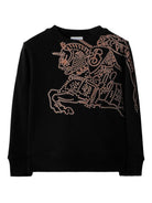 Felpa EKD girocollo in cotone per bambino Burberry Kids nero con finitura metallica 8091028 A1189 BURBERRY KIDS 