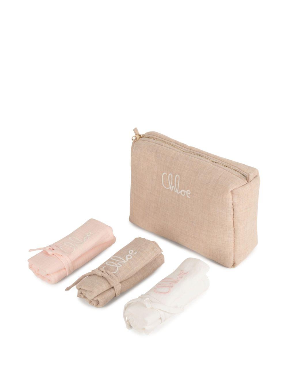 Set regalo per neonata Chloé Kids multicolore con logo ricamato C20767 Z41 CHLOE' KIDS 