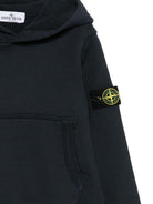 Felpa per bambino Stone Island Junior blu con patch bussola K2S166100017S0045 V0120 STONE ISLAND JUNIOR 