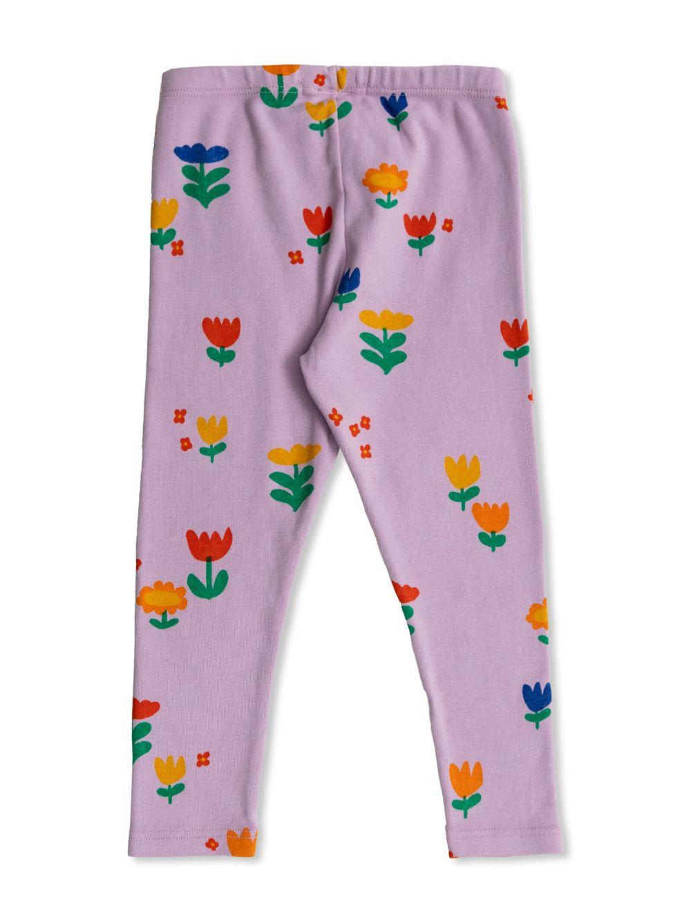 Leggings per neonata Bobo Choses Garden Party lilla con stampa con fiori all-over B125AB055 551 BOBO CHOSES 