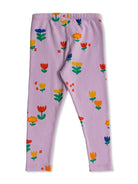 Leggings per neonata Bobo Choses Garden Party lilla con stampa con fiori all-over B125AB055 551 BOBO CHOSES 