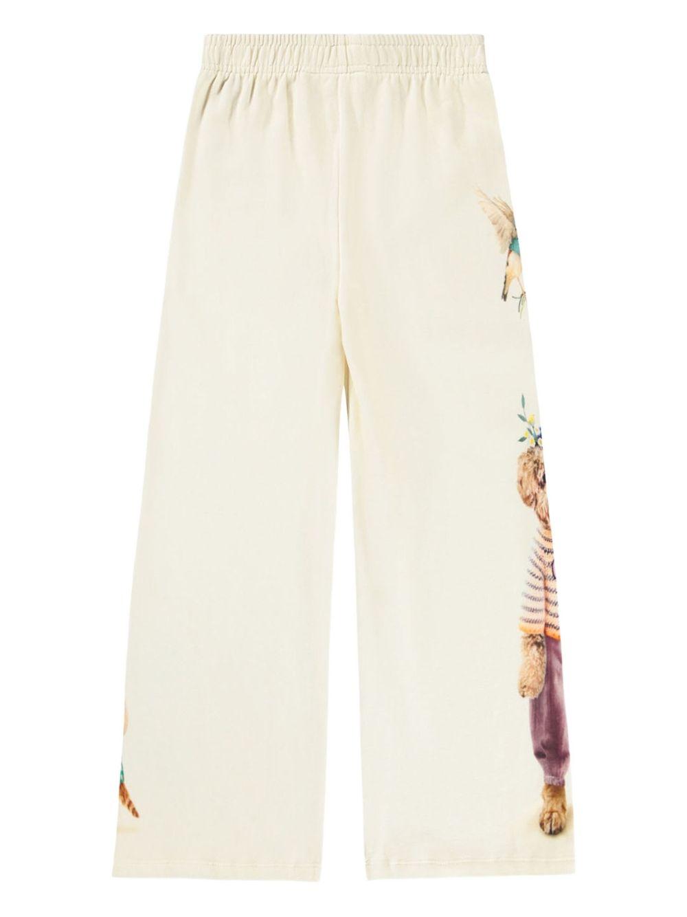 Pantaloni per bambina Molo Aurita bianco con stampa grafica all-over 2W25I205 9733 MOLO 