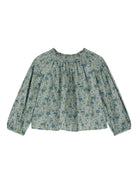 Blusa per bambina Bonpoint verde con stampa a fiori W05GBLW00022 543 BONPOINT 
