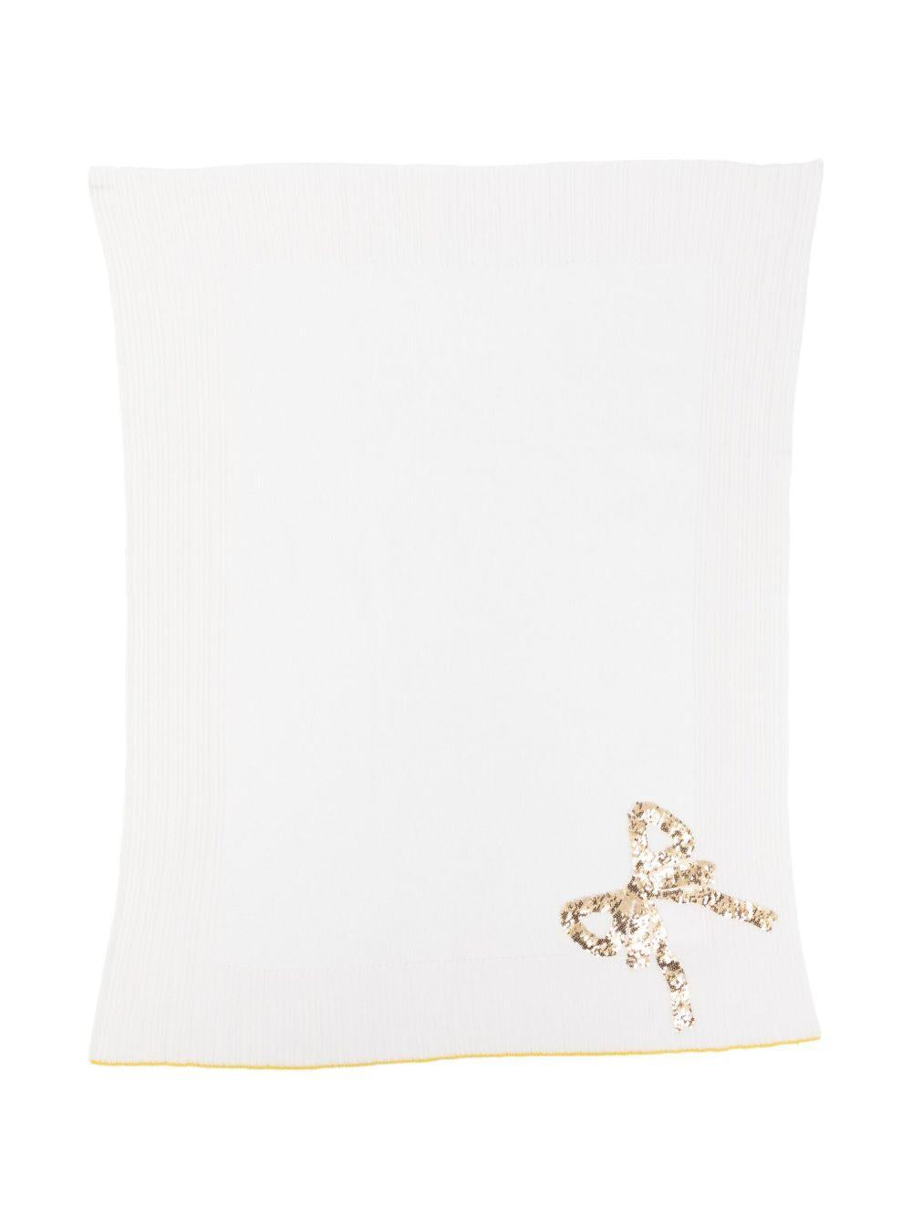 Coperta per neonati Gensami Kids bianca con motivo a fiocco COP-FIOC-WE OFF WHITE GENSAMI 