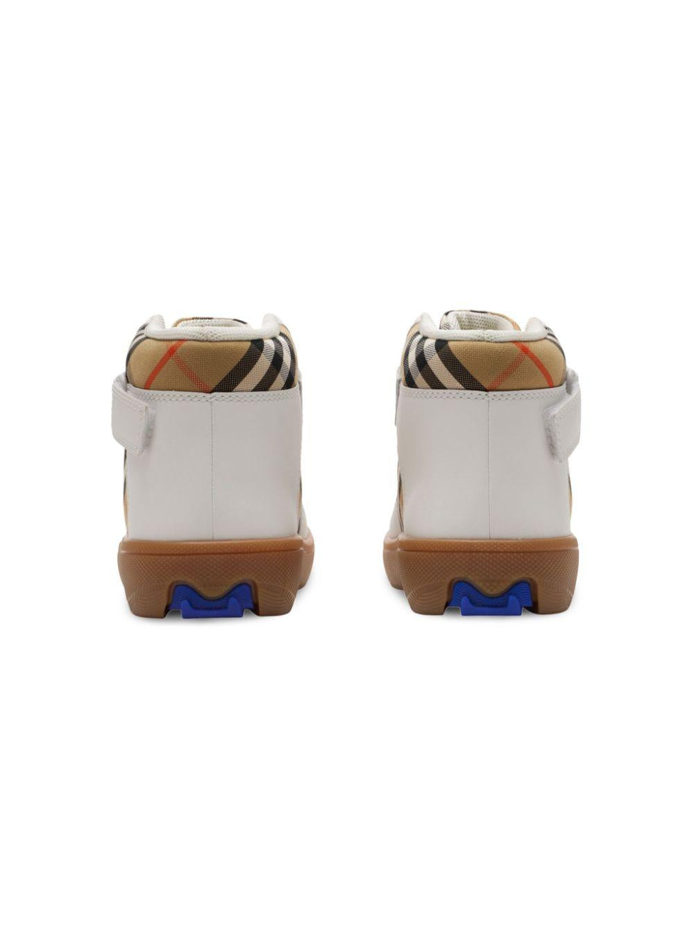 Sneakers alte per bambina Burberry Kids beige a quadri 8099971 B9368 BURBERRY KIDS 