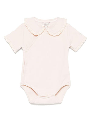 Body per neonata Donsje Bettie rosa con dettagli in pizzo