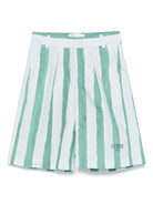 Shorts per bambino Fendi Kids bianco a righe verticali verdi JMF516 AS67 F1R0V FENDI KIDS 