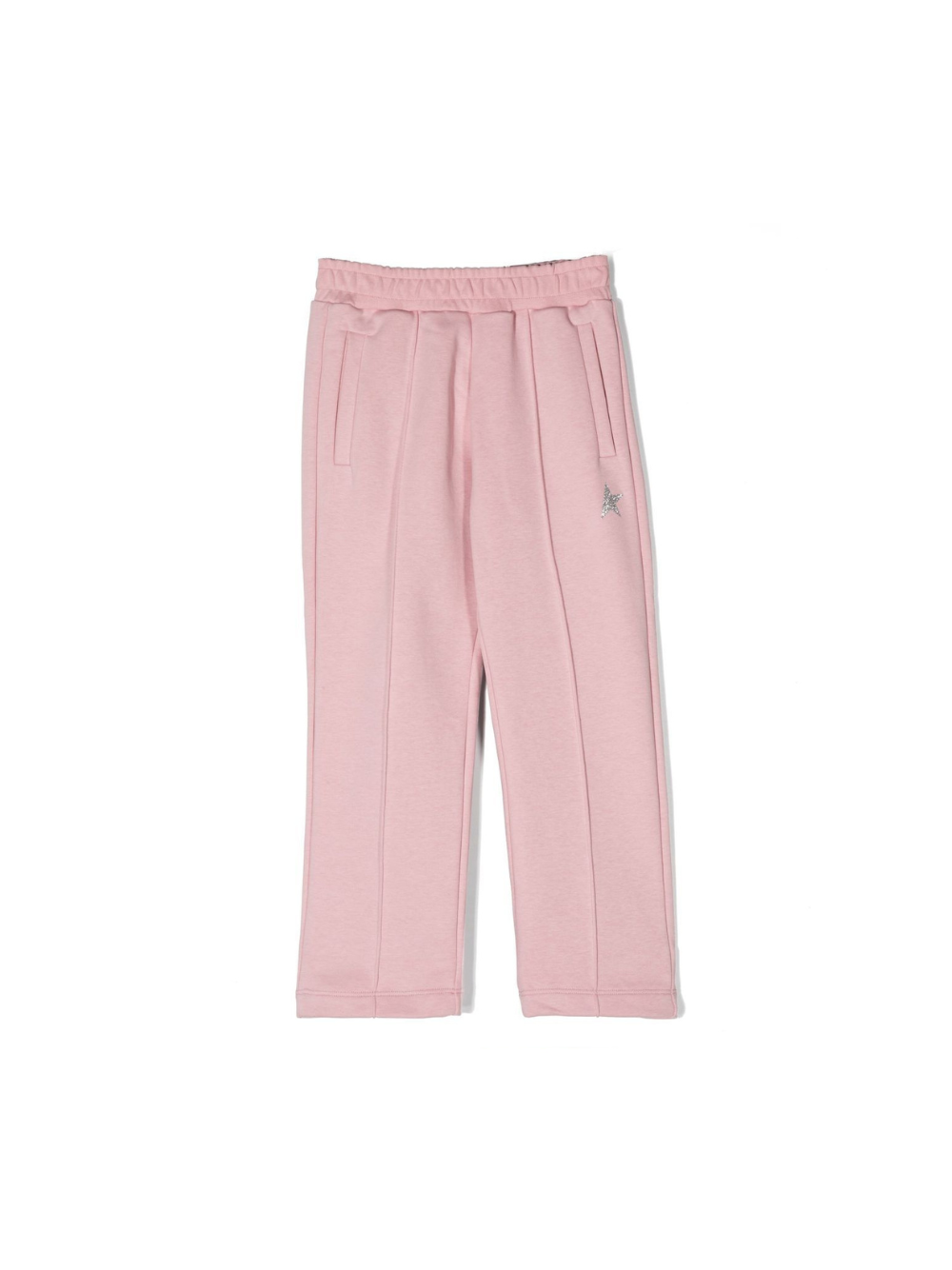 Pantaloni sportivi con applicazione glitter per bambina Golden Goose Kids rosa con taglio straight P01280P000917 25592 GOLDEN GOOSE KIDS 
