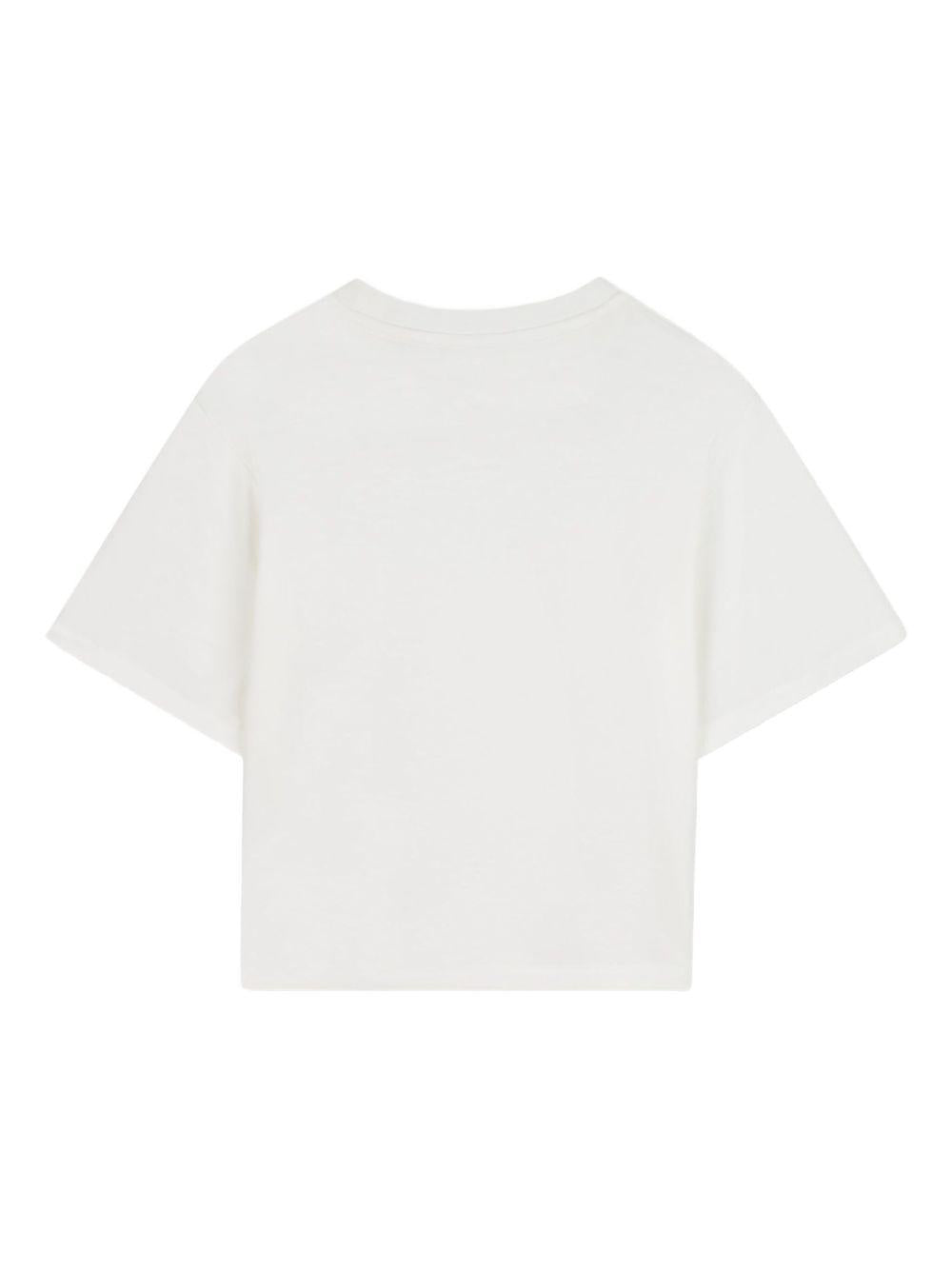 T-shirt per bambina DKNY Kids bianca con logo sul davanti D62413 117 DKNY 