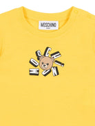 T-shirt per neonati Moschino Kids gialla con logo sul davanti MXM047LAA02 50577 MOSCHINO KIDS 