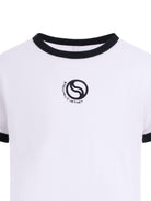 T-shirt per bambina Stella McCartney Kids bianca con dettagli del logo sul davanti TY8C61 Z0434 101 STELLA McCARTNEY KIDS 