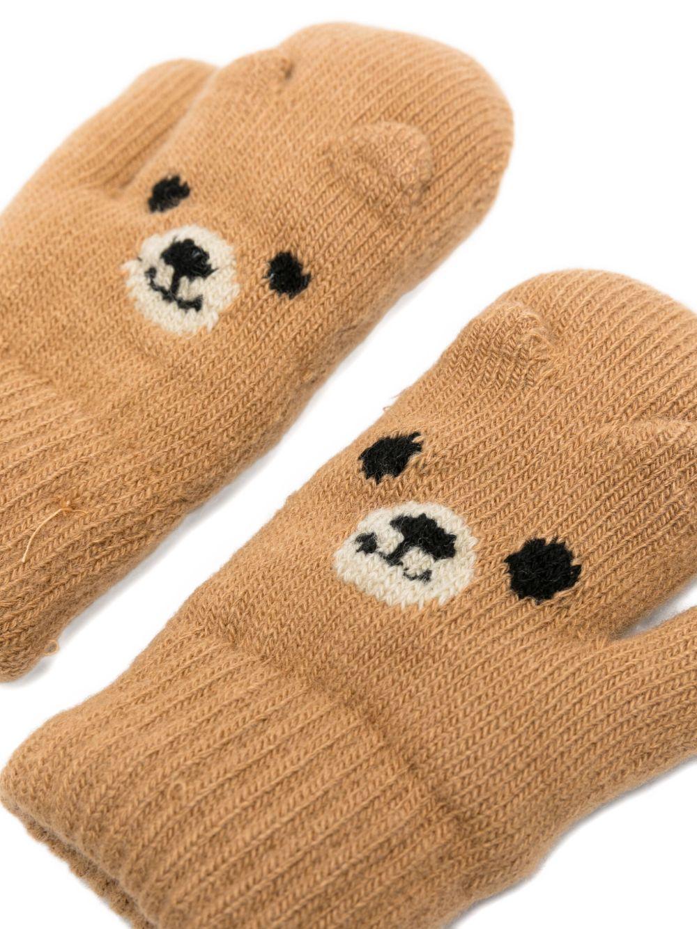 Guanti per bambini Molo marroni con faccia d'orso 7W25S102 5510 MOLO 