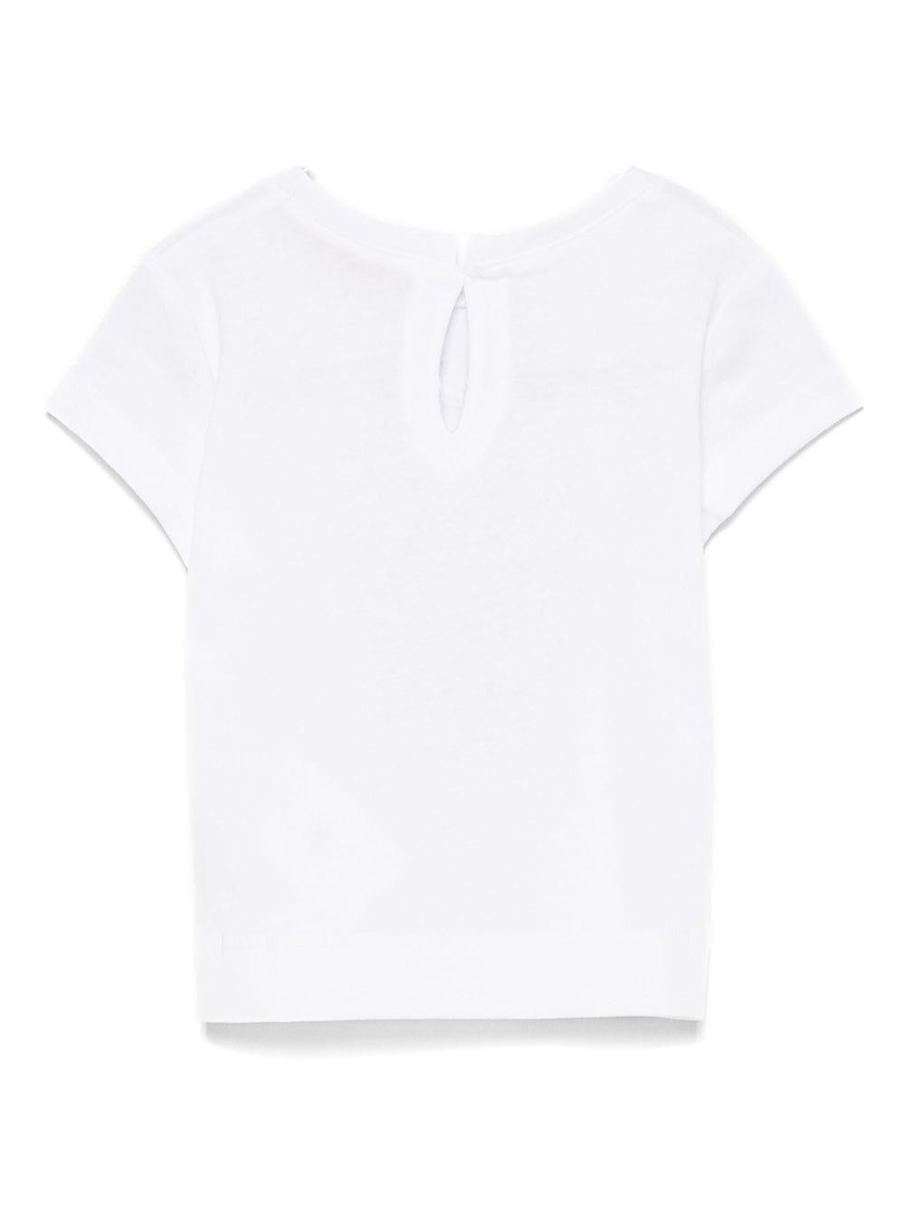 T-shirt per neonata Monnalisa bianco in jersey con stampa bouquet 39E612 5002 0099 MONNALISA 