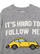 Maglione per bambino MC2 Saint Barth Kids grigio con scritta ricamata sul davanti "It's hard to follow me" DOU0001 02137I MC2 ST. BARTH KIDS 