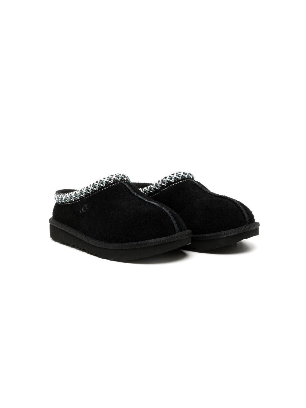 Slippers per bambina UGG Kids Tasman nero con cuciture a contrasto 1019066K BLK UGG 