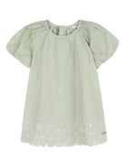 Abito per neonata Chloé Kids verde con ricamo a fiori C20889 68K CHLOE' KIDS 