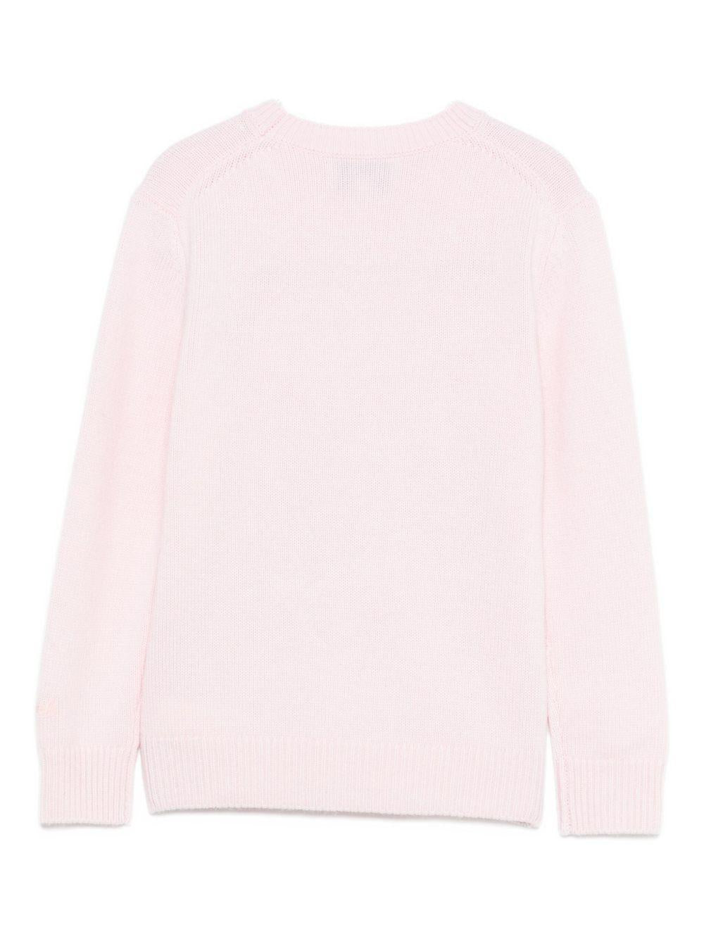 Maglione per bambina MC2 Saint Barth Kids rosa con stampa cane PRC0015 00374I MC2 ST. BARTH KIDS 