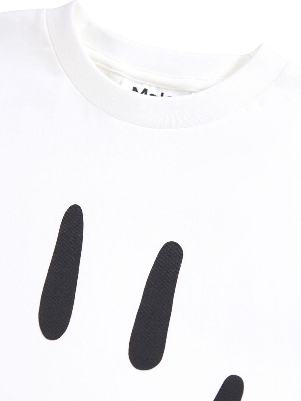 T-shirt per bambino Molo bianco in jersey con stampa smile 6W25A201 5474 MOLO 
