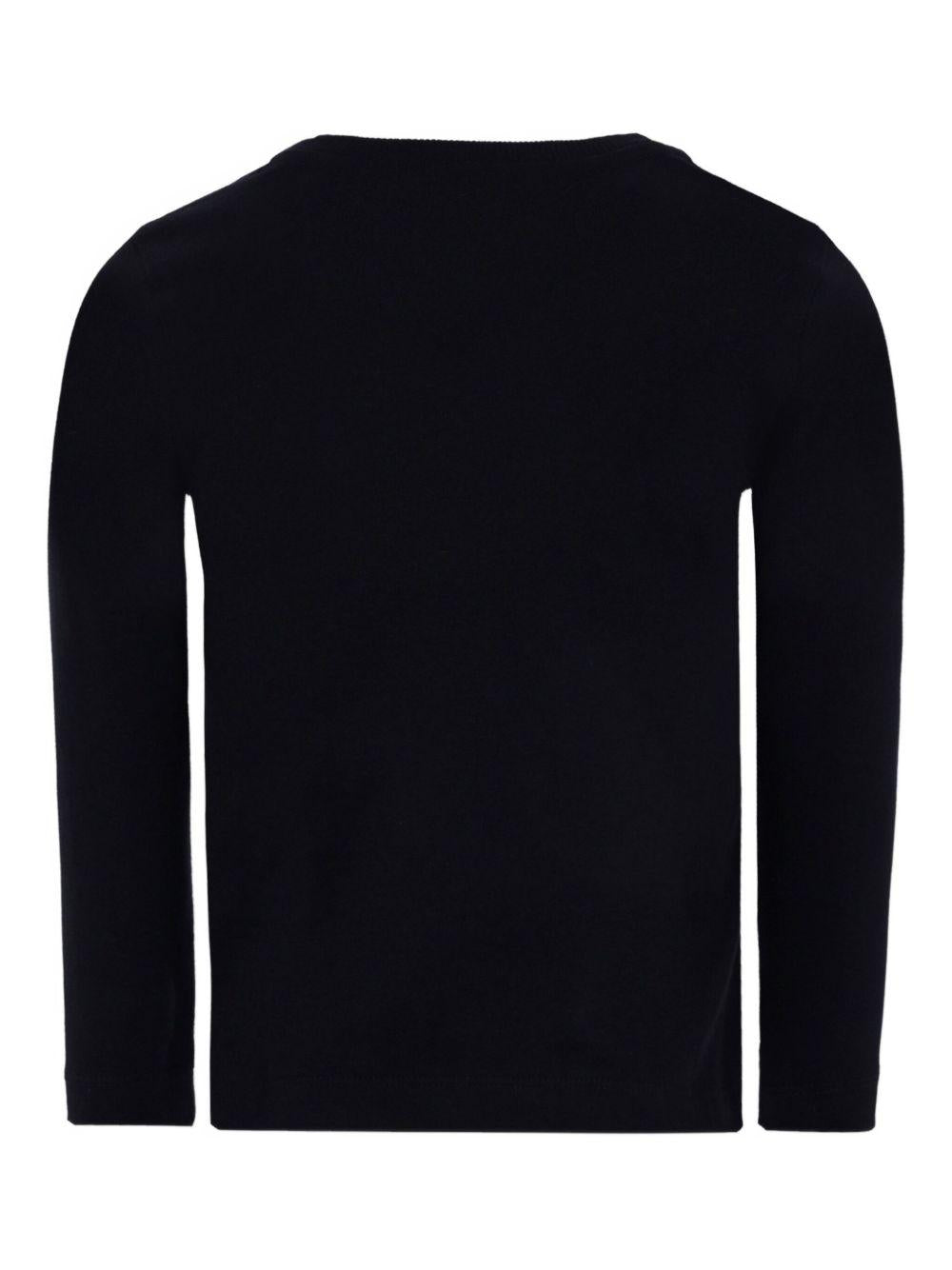 T-shirt per bambino Moschino Kids nero a maniche lunghe con stampa teddy HTO00JLAA10 60100 MOSCHINO KIDS 