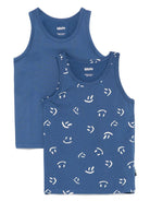 Set di 2 canotte per bambino Molo Jayden blu con stampa smiley 1S25Q101 9350 MOLO 