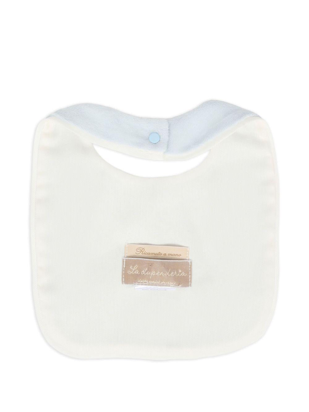 Bavaglino per neonato La Stupenderia azzurro con dettaglio ricamato 1TBBV01 L04 LA STUPENDERIA 