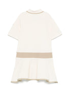 Abito con decorazione per bambina Moncler Enfant beige con colletto stile polo K19548I00001899YV 050 MONCLER ENFANT 