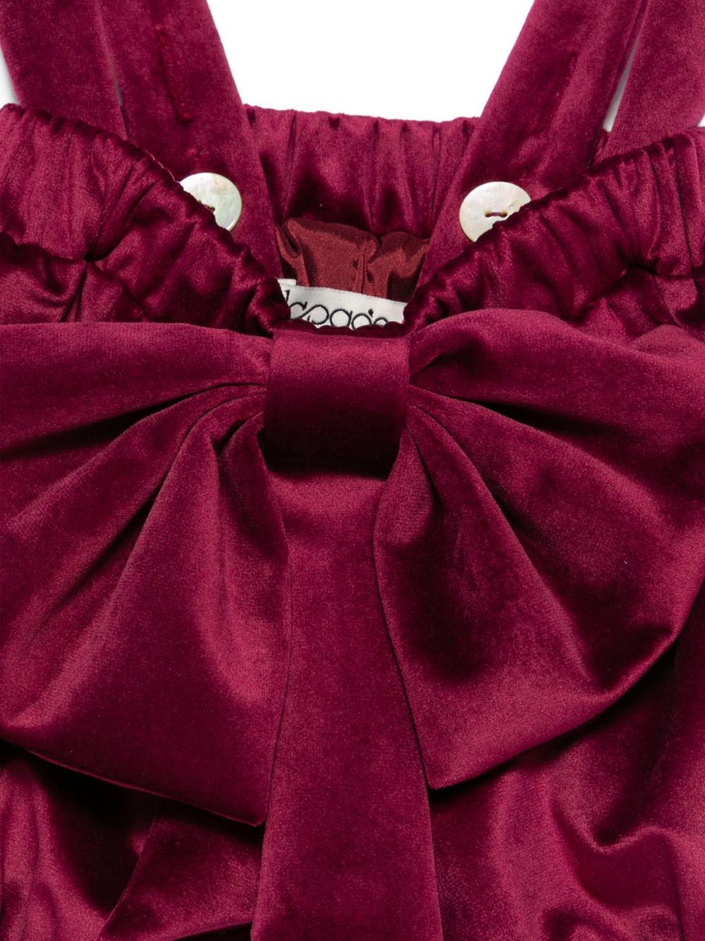 Shorts per neonata A'lapage rossi con dettaglio fiocco AL32BNB BORDEAUX A'LAPAGE 