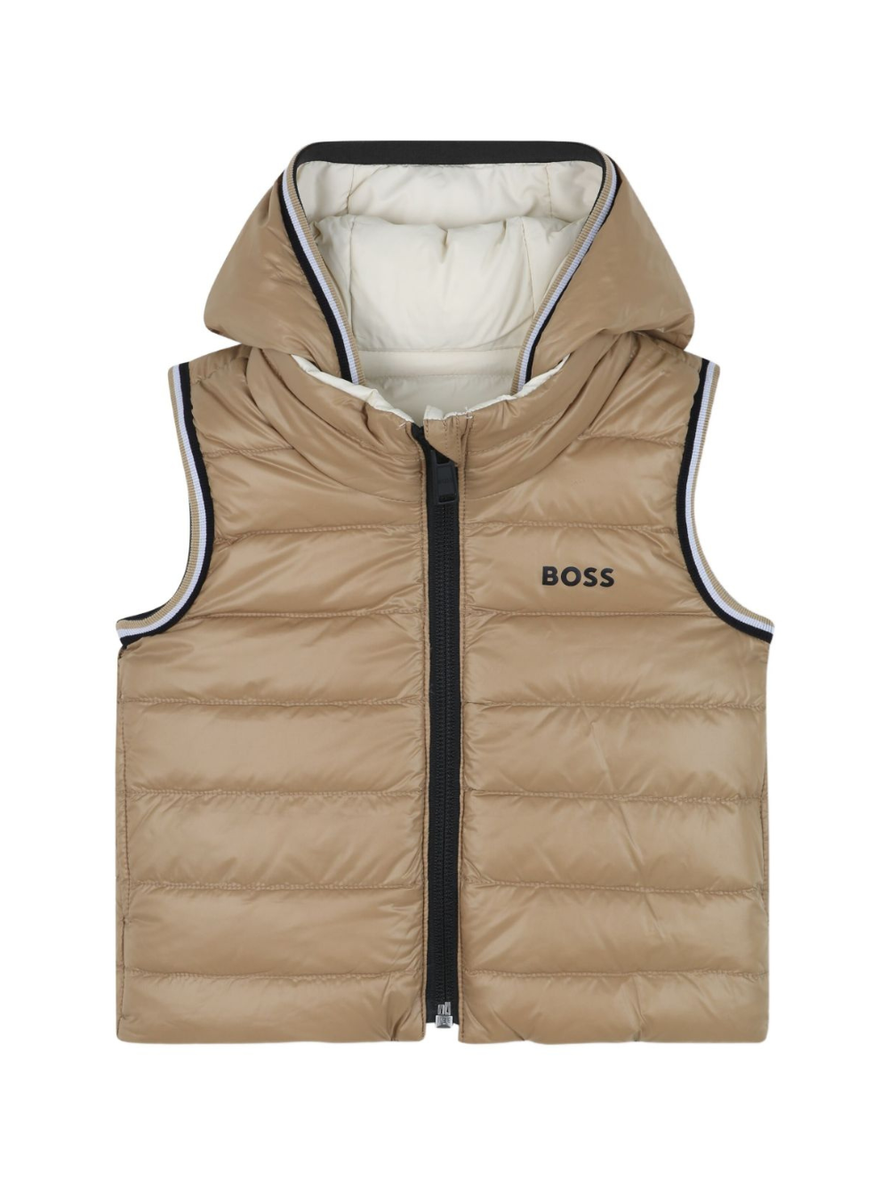 Gilet per bambino Boss Kids beige con design con cappuccio J52474 21C BOSS KIDS 
