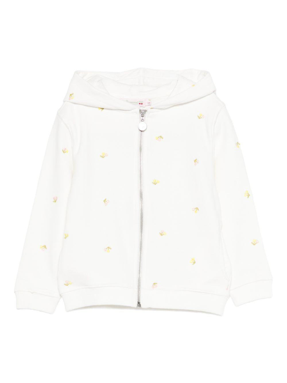 Felpa per bambina Bonpoint bianca con stampa floreale all-over S06GSWK00002 603 BONPOINT 