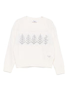 Maglione per bambina Il Gufo bianco con ricamo foglie sul davanti A25GMA0018EM220 1007L IL GUFO 