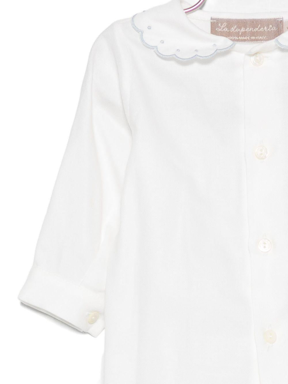 Set camicia e shorts per neonata La Stupenderia bianca con colletto smerlato 1TBCT33 V09AZZ LA STUPENDERIA 