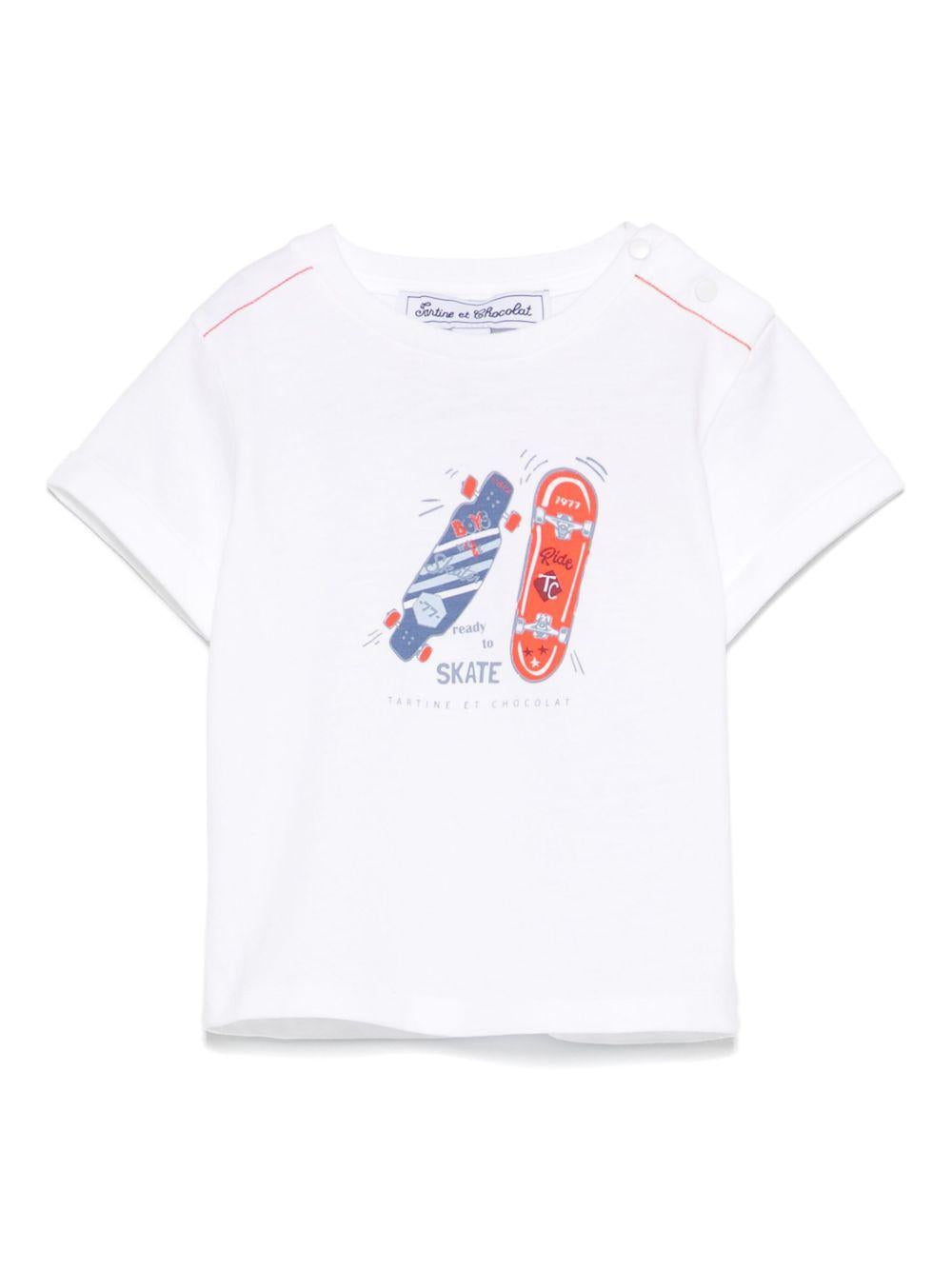 T-shirt per neonato Tartine Et Chocolat bianco con stampa CA10041 77 TArtine & Chocolat 