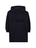 Abito per bambina Chloé Kids blu con design oversize con logo C20618 859 CHLOE' KIDS 