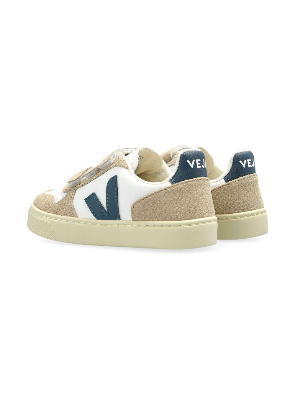 Sneakers per bambini VEJA Kids color sabbia con applicazione logo CV0520617C SMALL V-10 VEJA KIDS 