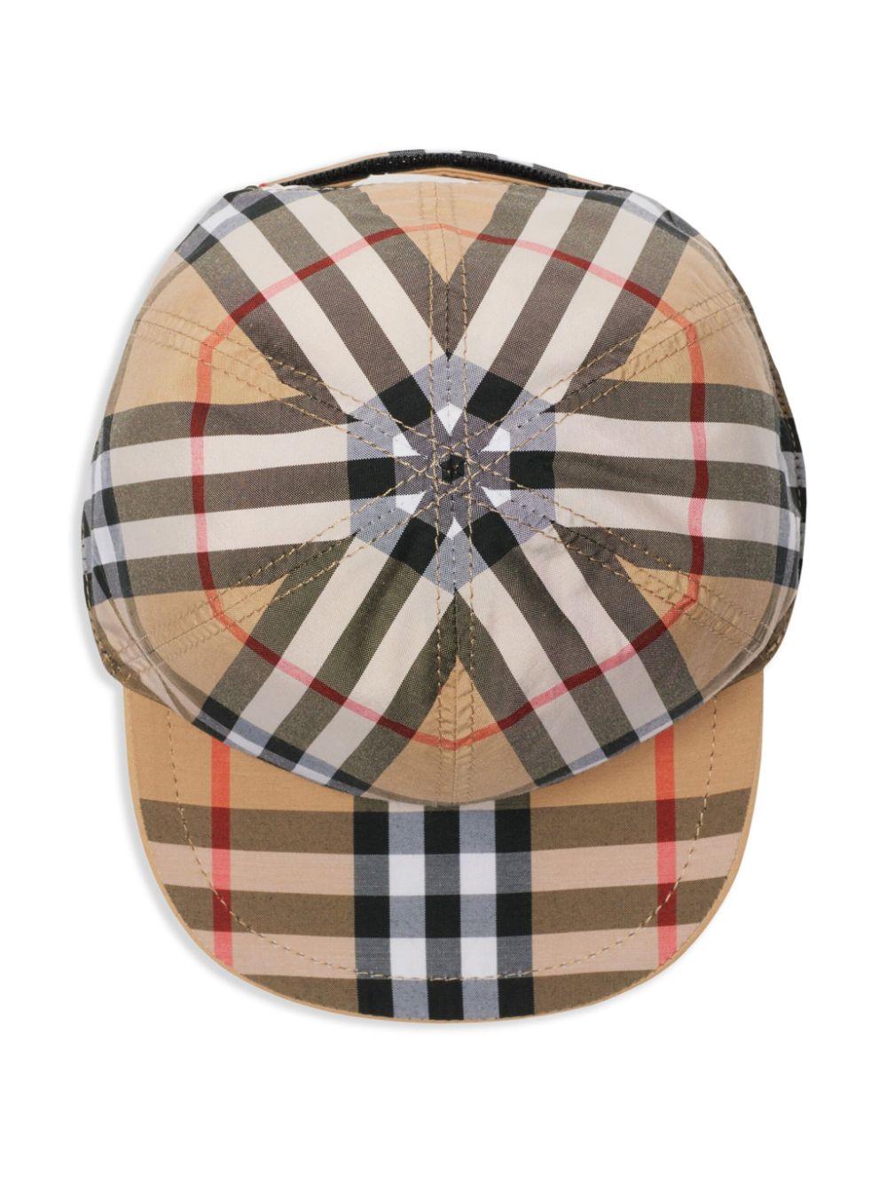 Cappello da baseball per neonato Burberry Kids beige con tesa curva 8089430 B9368 BURBERRY KIDS 