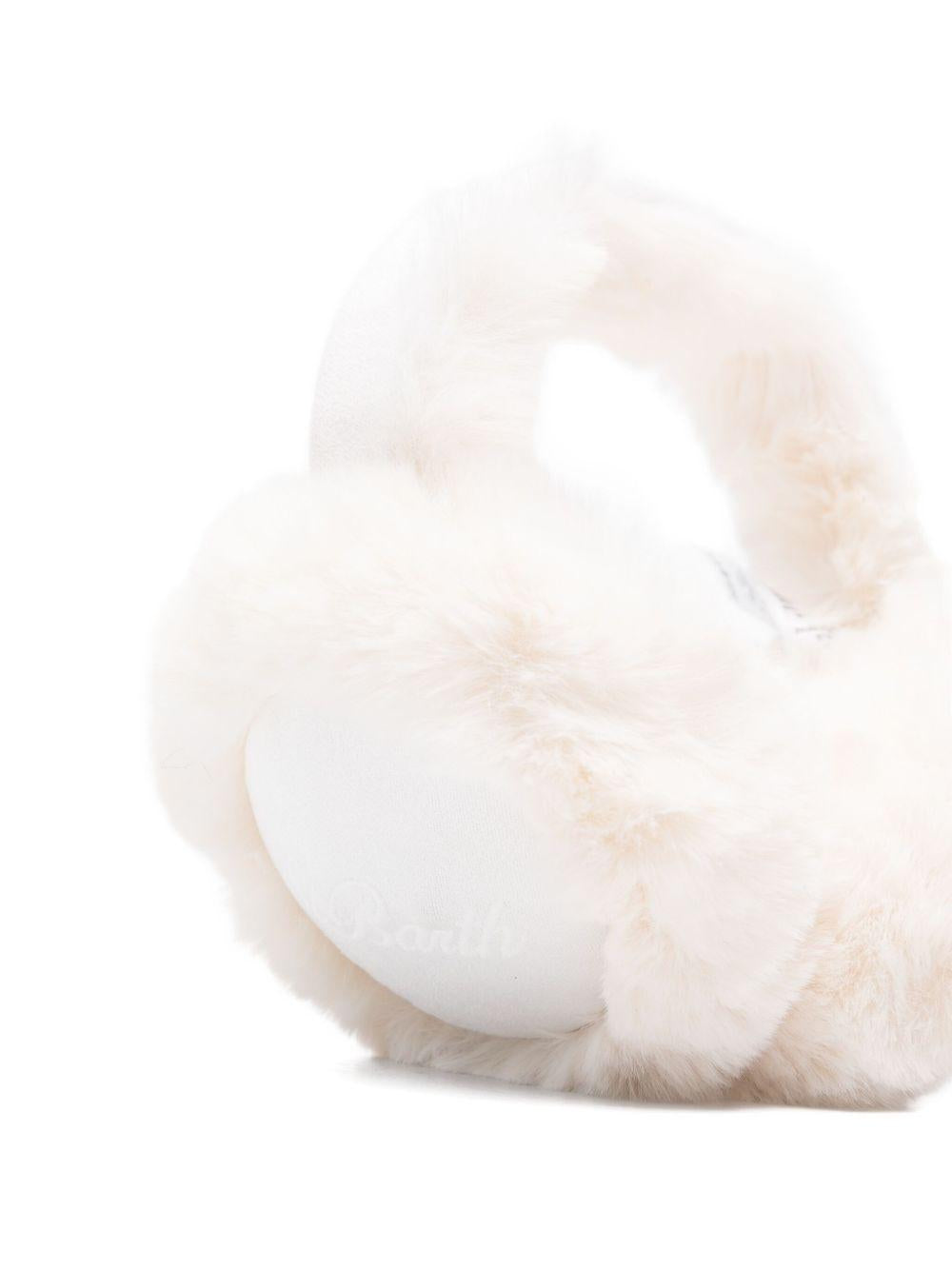 Paraorecchie per bambina MC2 Saint Barth Kids bianco con esterno in shearling EARM005 00228I MC2 ST. BARTH KIDS 