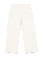 Pantaloni di velluto a coste per bambino Moschino Kids bianchi con due tasche lateralil HDP05WLVC01 20085 MOSCHINO KIDS 