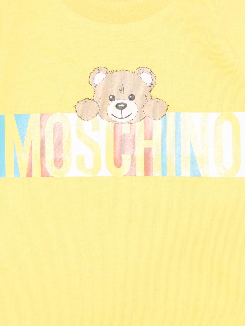 T-shirt per neonati Moschino Kids giallo con stampa Teddy Bear MUM04CLAA02 50577 MOSCHINO KIDS 