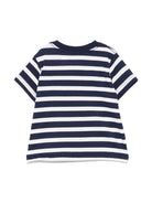 T-shirt per neonato Polo Ralph Lauren Kids blu a righe con stampa logo sul davanti 958161NB 001 Ralph Lauren kids 